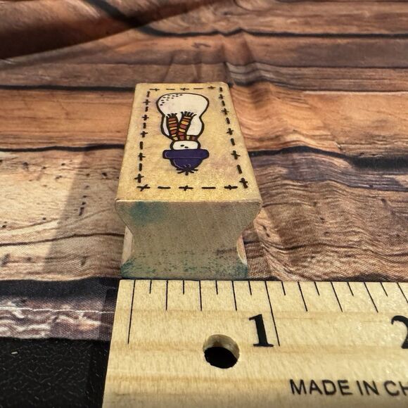 Snowman Rubber Stamp Wooden Mounted Crafts Scrapbooking Greeting Cards Christmas - Picture 8 of 9